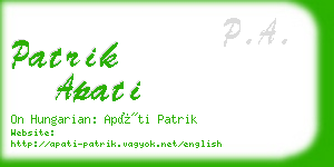 patrik apati business card